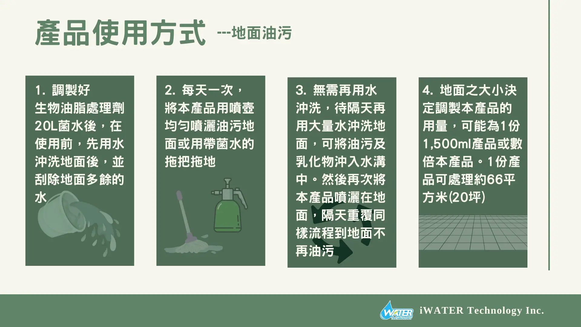 生物製劑使用方式-地面油污